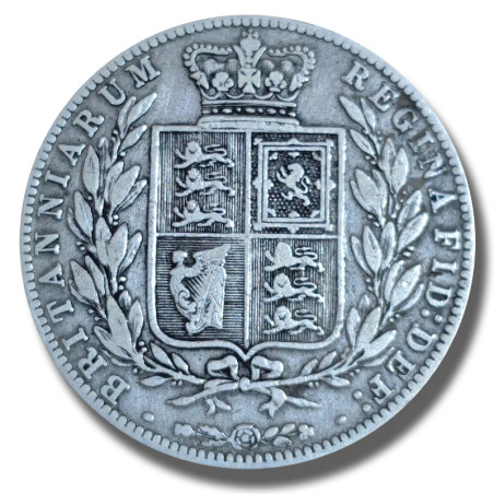 1882 United Kingdom Victoria Young Head Half Crown Silver Coin
